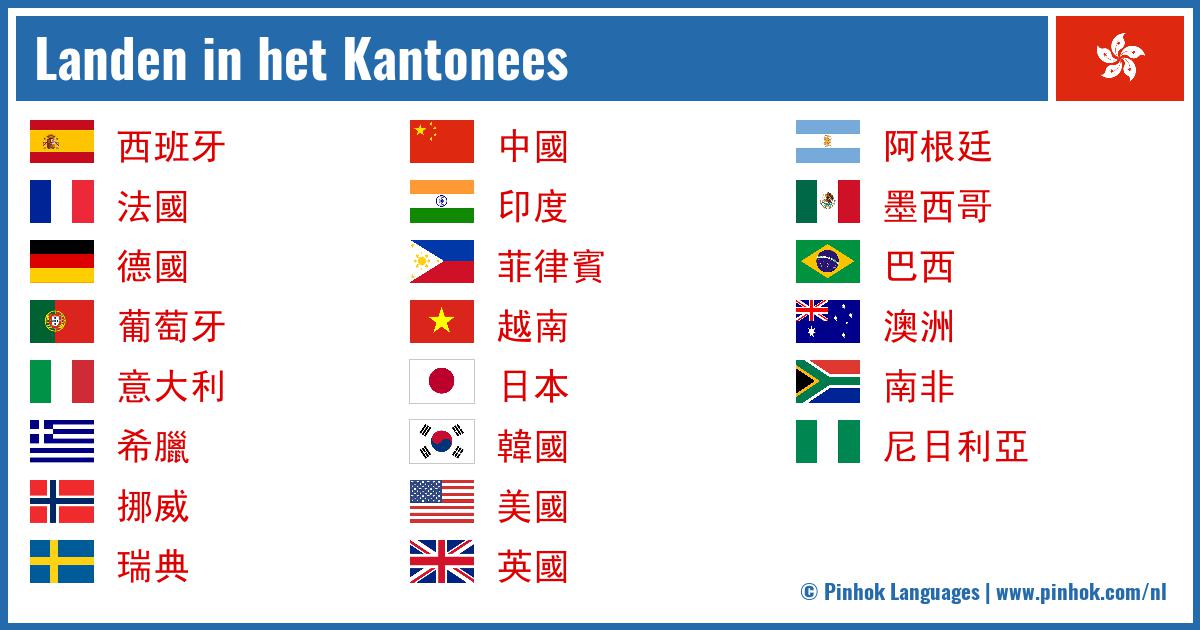 Landen in het Kantonees