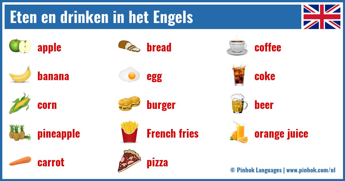 Eten en drinken in het Engels