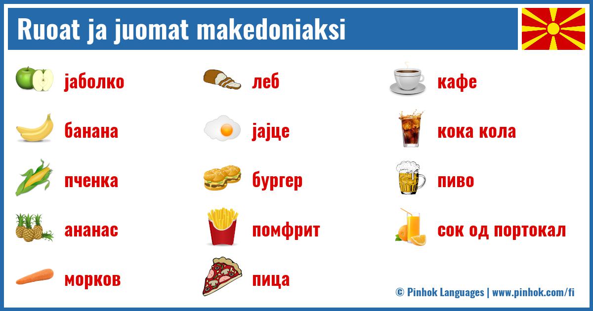 Ruoat ja juomat makedoniaksi