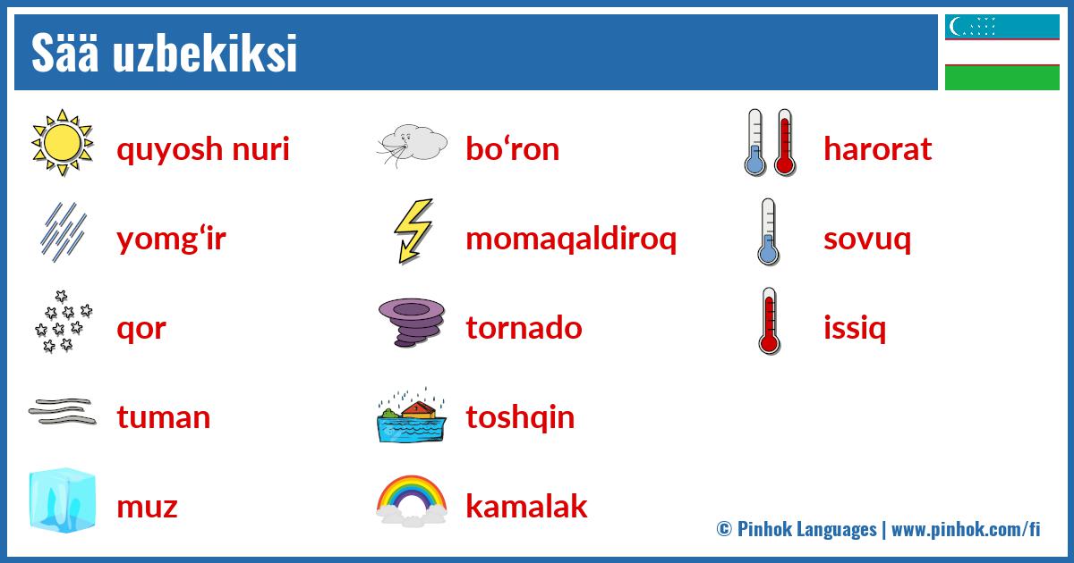 Sää uzbekiksi