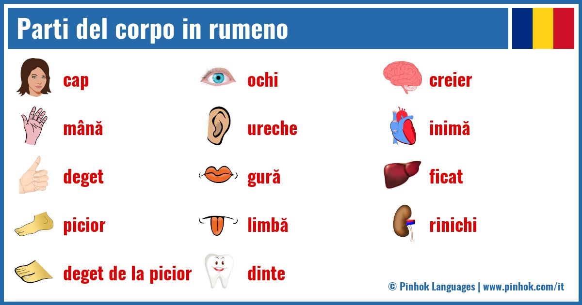 Parti del corpo in rumeno