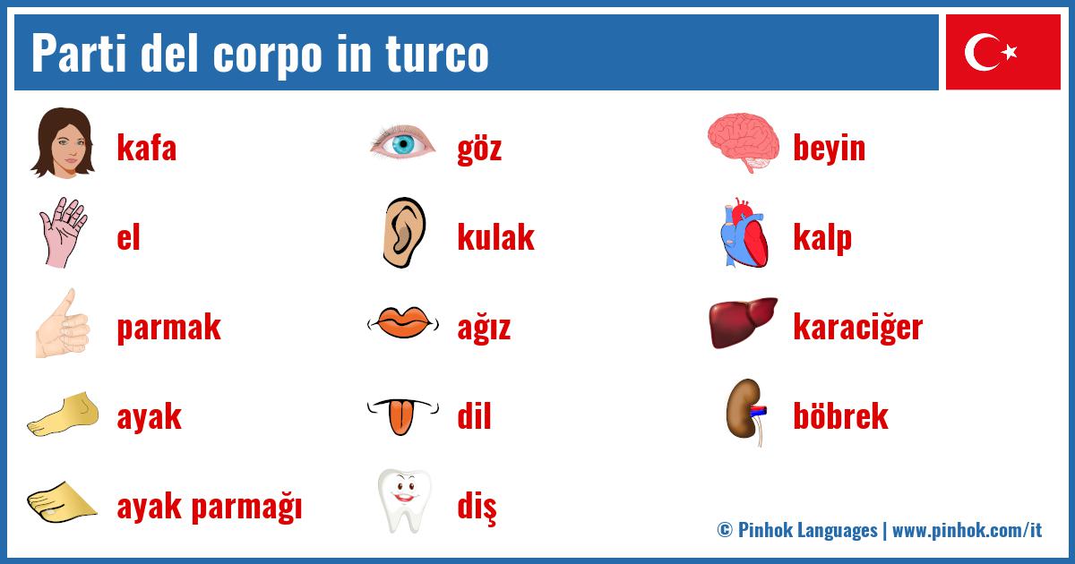 Parti del corpo in turco