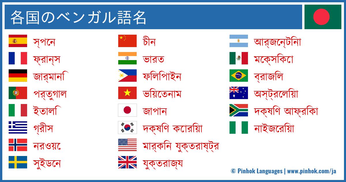 各国のベンガル語名