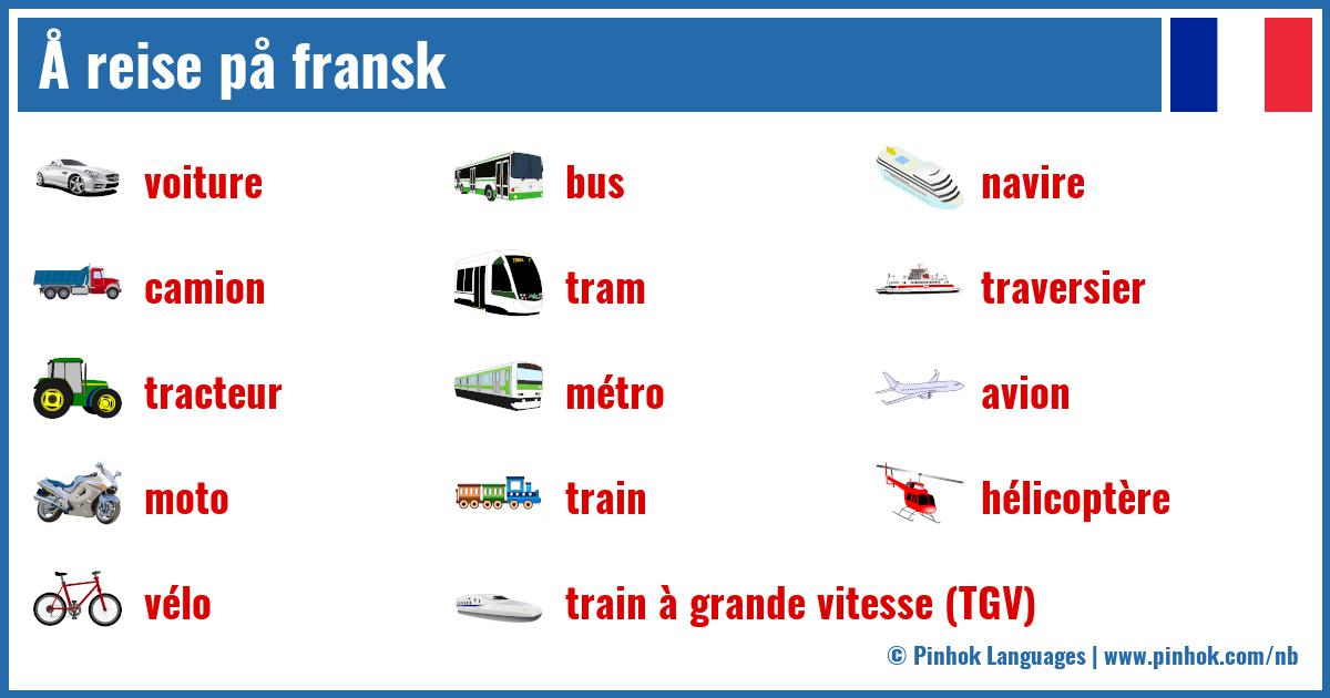 Å reise på fransk