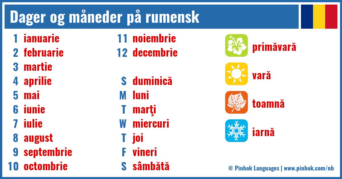 Dager og måneder på rumensk