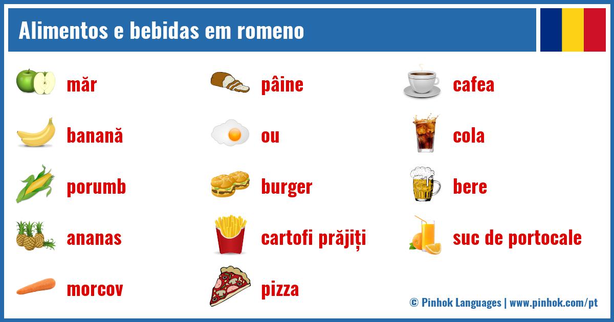 Alimentos e bebidas em romeno