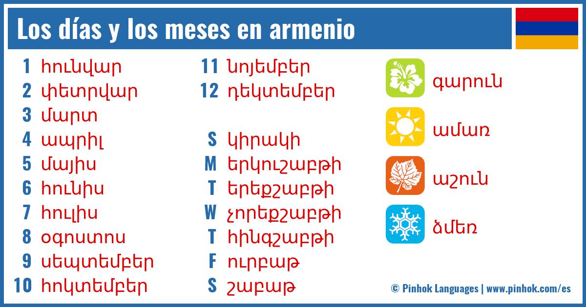 Los días y los meses en armenio