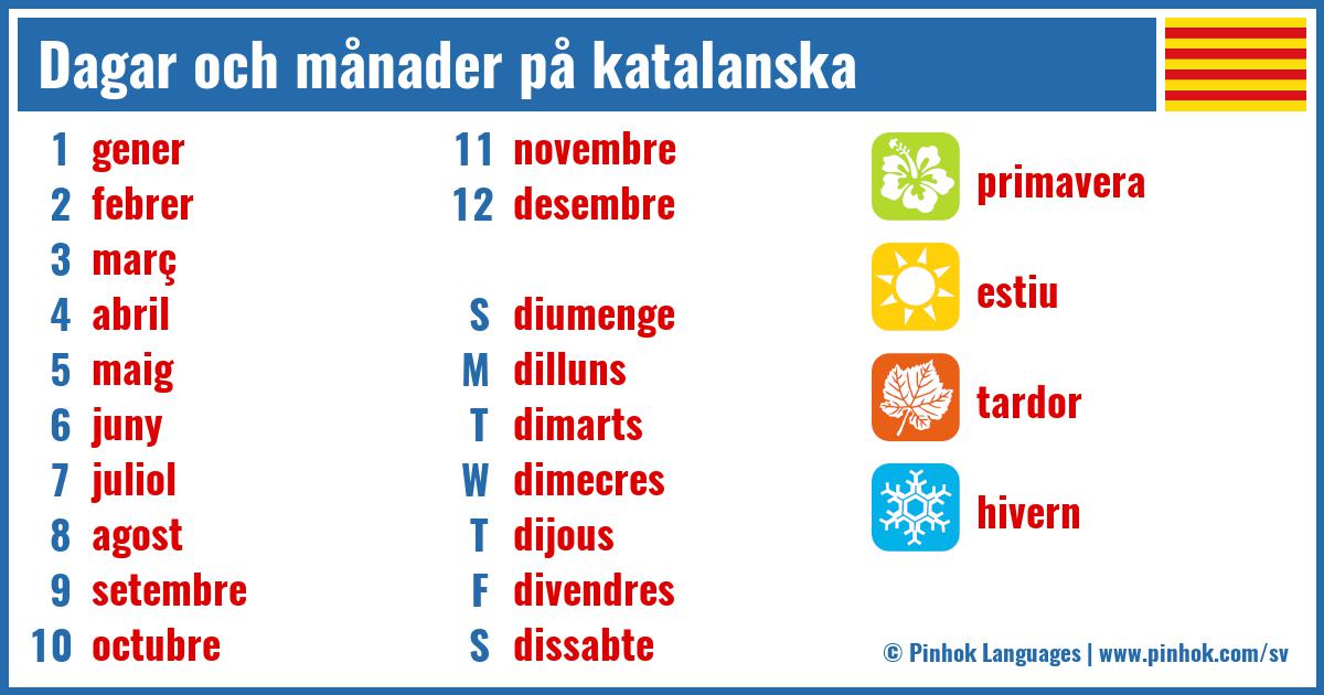 Dagar och månader på katalanska