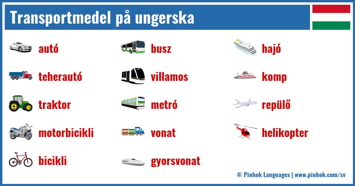 Transportmedel på ungerska