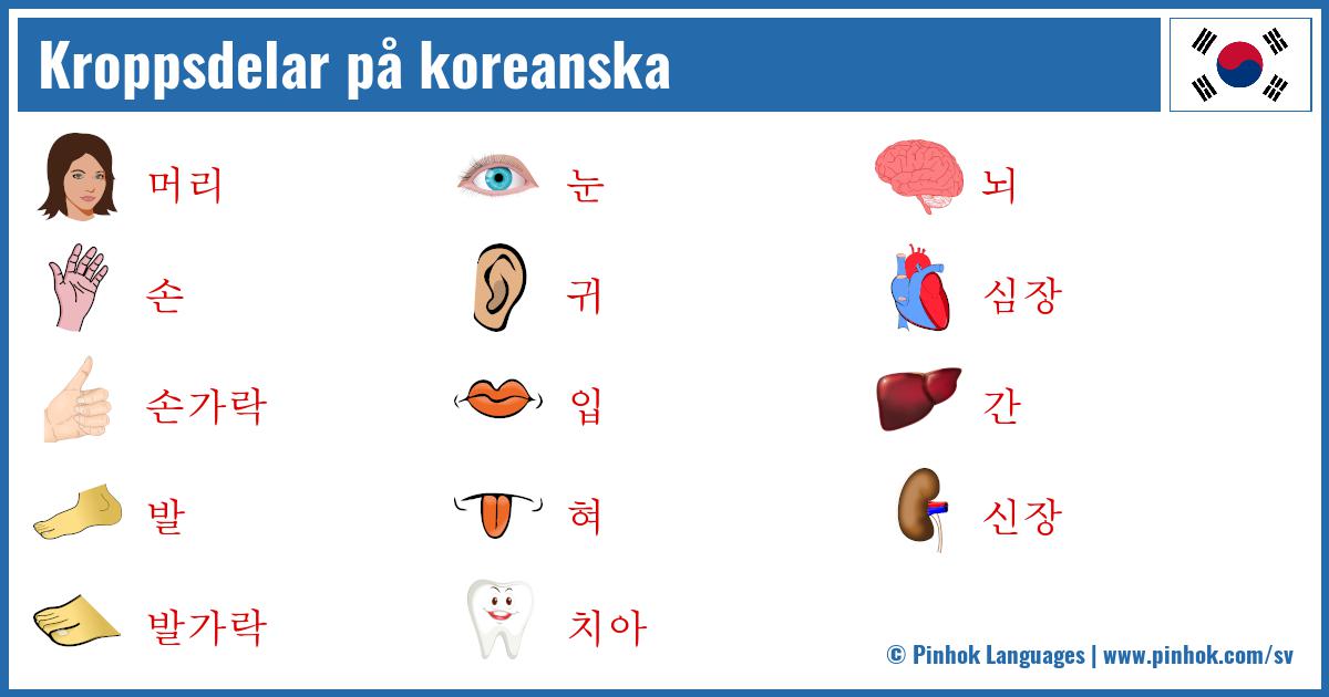 Kroppsdelar på koreanska